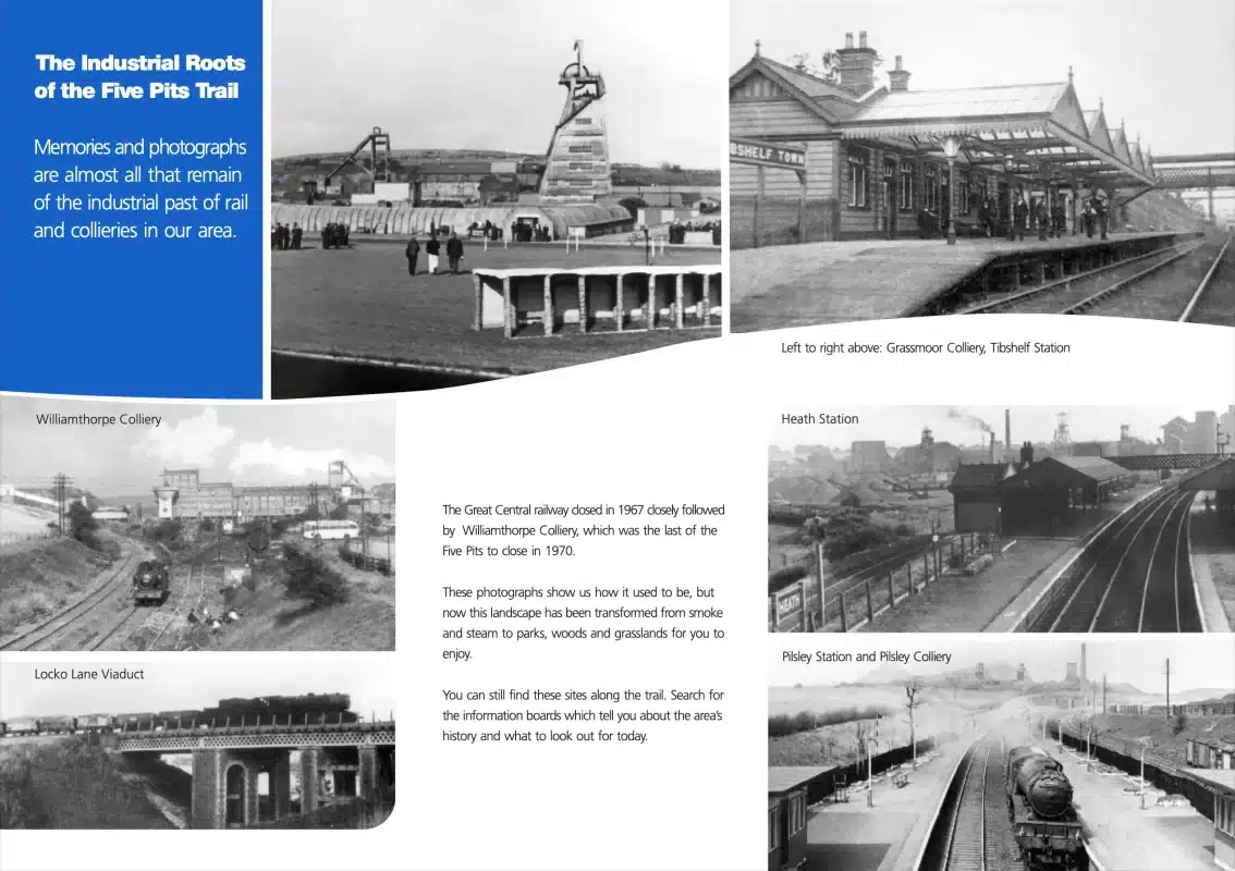 The industrial roots of the five pits trail in Tibshelf, Derbyshire.